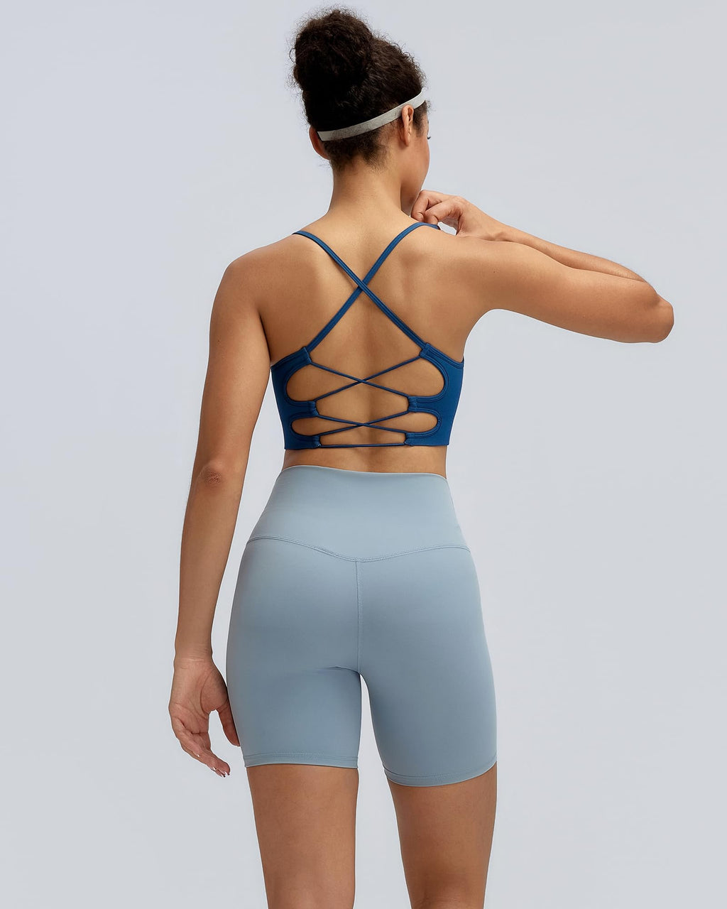 RUNNING GIRL Sports Bras for Women,Sexy Crisscross Back Seamless Supportive Sports Bra Medium Support with Removable Pads