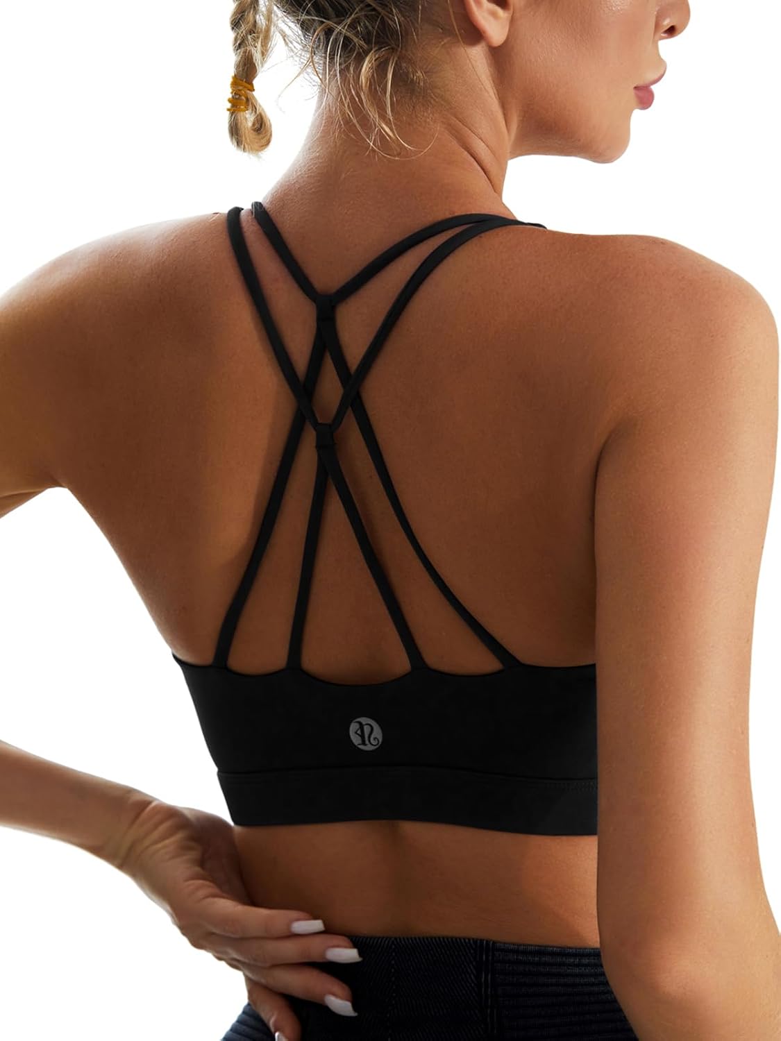 RUNNING GIRL Sports Bras for Women,Padded Sports Bra Tank Top Sexy Crisscross Back High Impact Longline Workout Yoga Bra