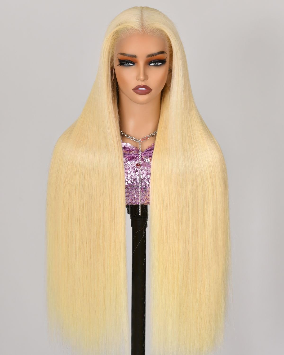wigcool Hidden Strap Body Wave 360 613 Lace Front Wig Human Hair Glueless Wigs Human hair Pre Plucked Pre Bleached 180% Density Blonde Wig With Drawstring HD Full Lace Human Hair Wigs 20Inch