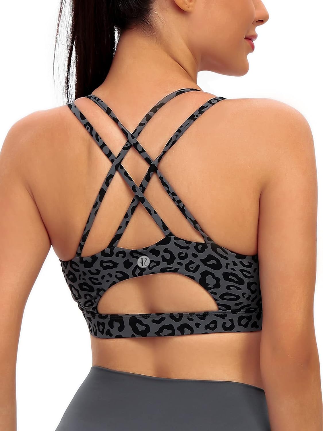 RUNNING GIRL Sports Bras for Women,Padded Sports Bra Tank Top Sexy Crisscross Back High Impact Longline Workout Yoga Bra