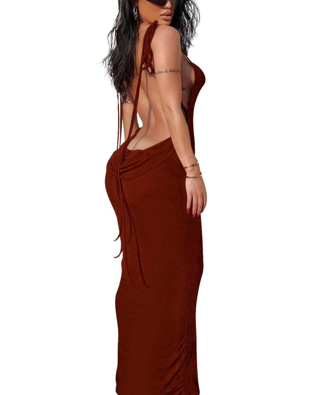 Doweha Women Backless Cowl Neck Cocktail Going Out Dress Halter Slip Long Semi Formal Party 2026 Spring Summer Maxi Dress