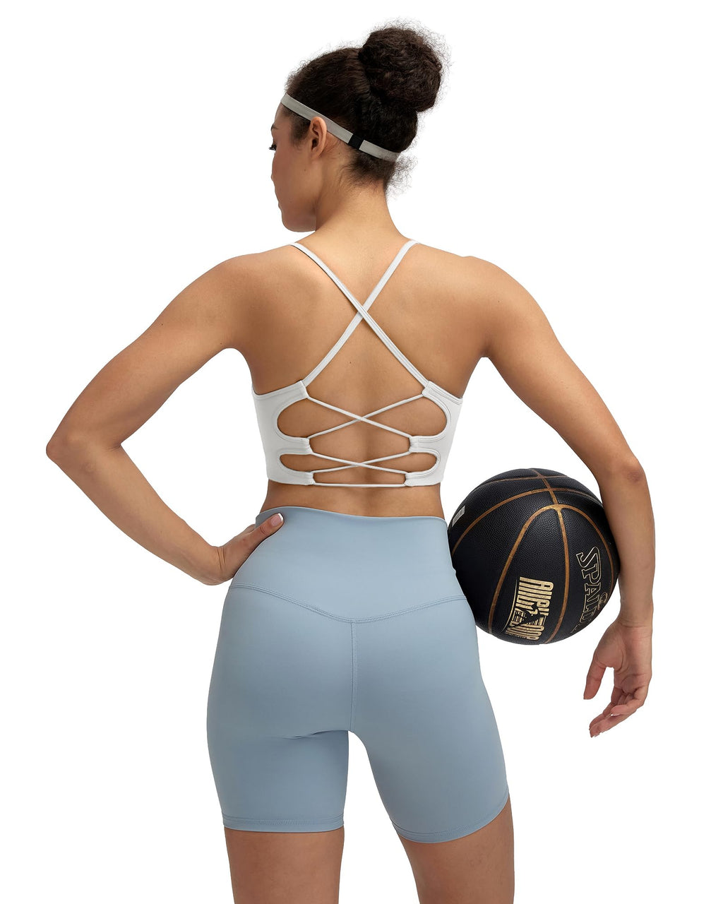 RUNNING GIRL Sports Bras for Women,Sexy Crisscross Back Seamless Supportive Sports Bra Medium Support with Removable Pads