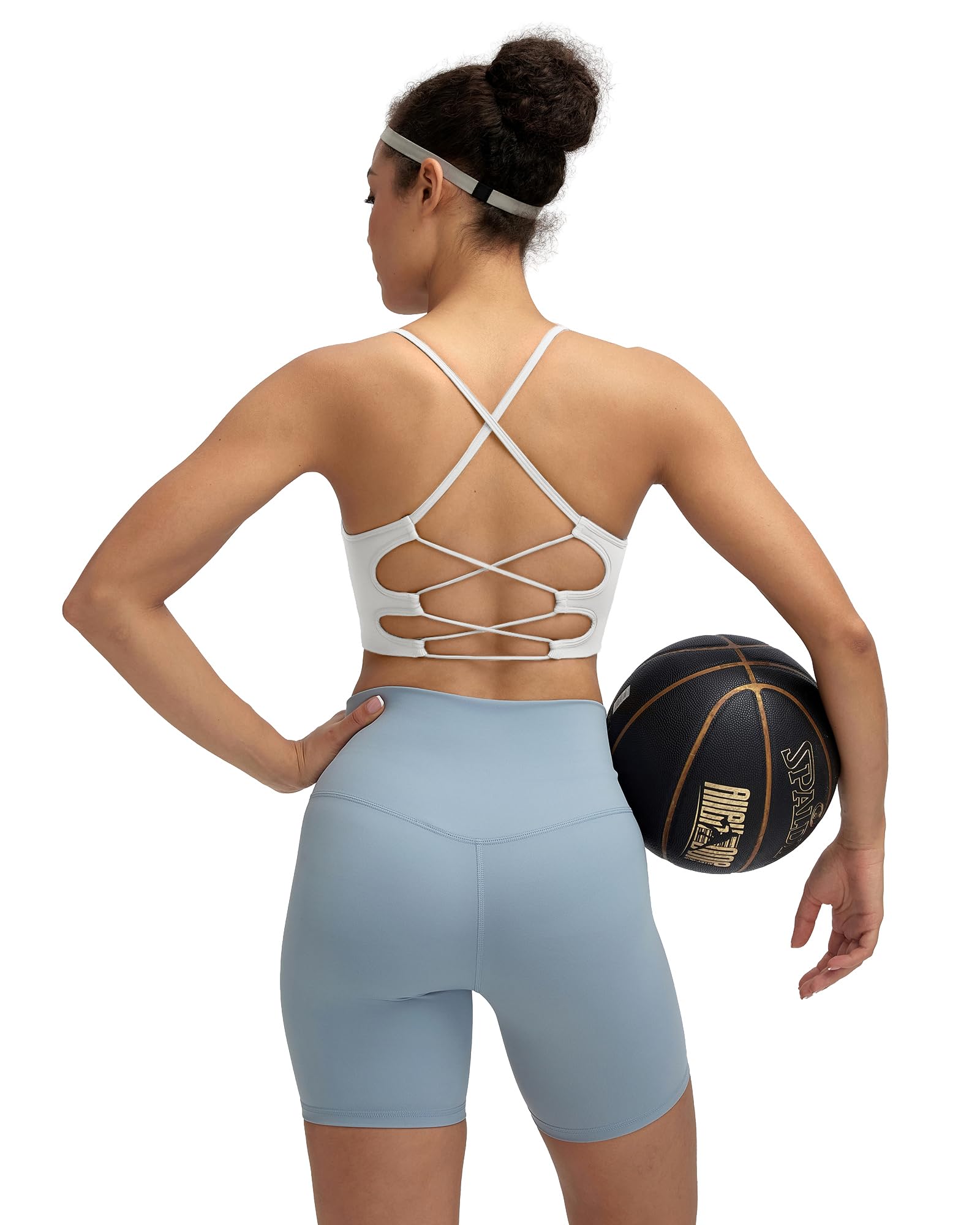 RUNNING GIRL Sports Bras for Women,Sexy Crisscross Back Seamless Supportive Sports Bra Medium Support with Removable Pads