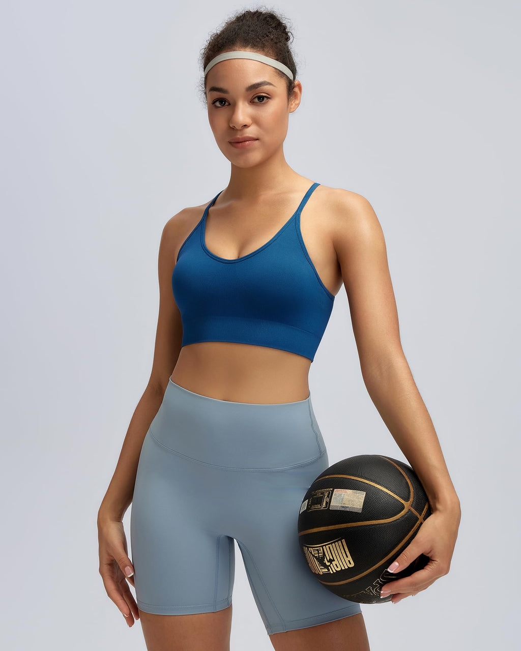 RUNNING GIRL Sports Bras for Women,Sexy Crisscross Back Seamless Supportive Sports Bra Medium Support with Removable Pads