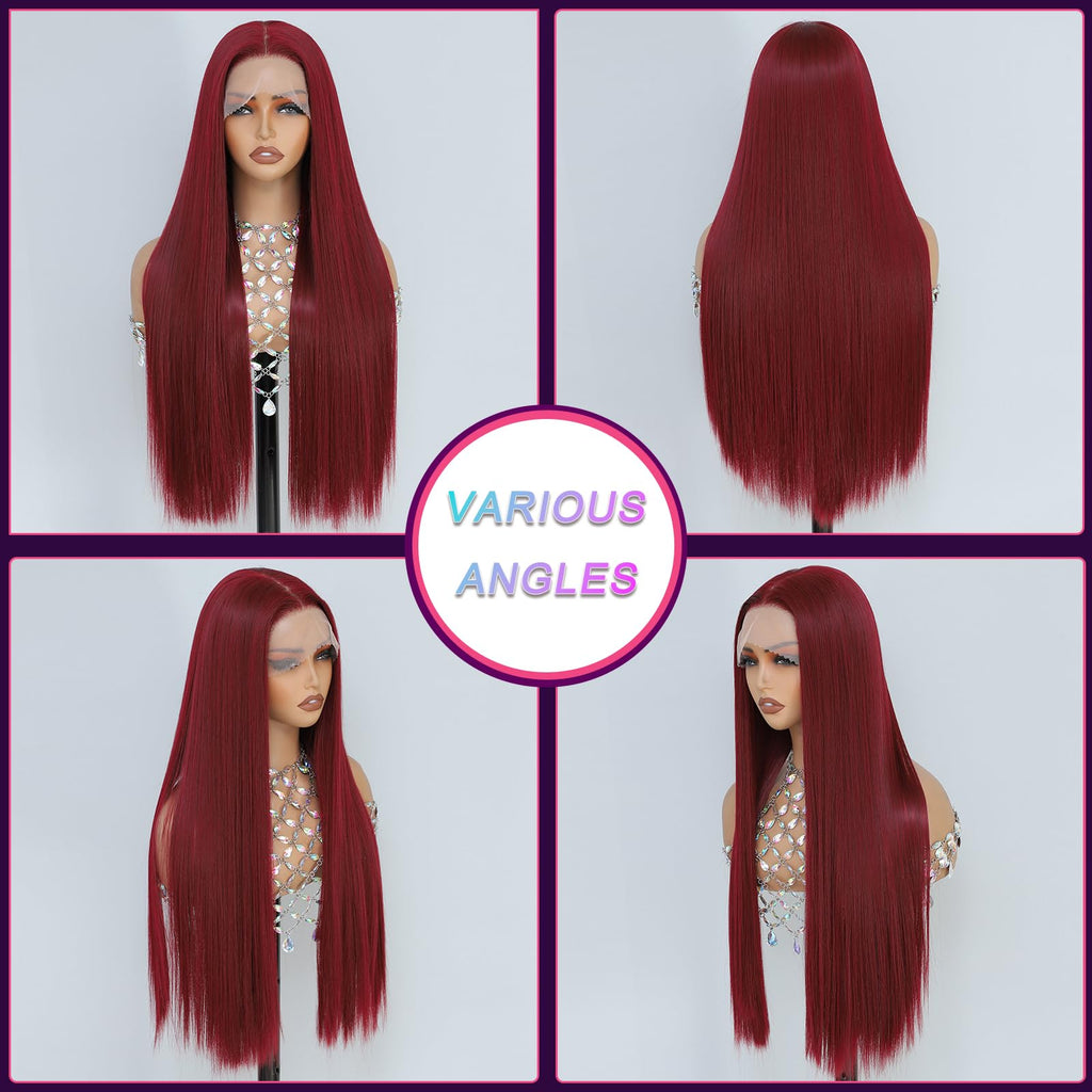 Synthetic Lace Front Wig, Honey Blonde Wig 13x6 Hd Lace Pre-Plucked Long Straight Highlights Glueless Wigs for Black Women 26 Inch Suitable for Everyday Wear