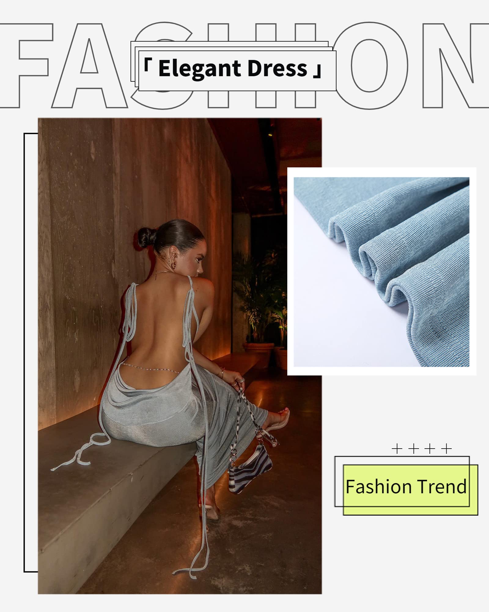 Doweha Women Backless Cowl Neck Cocktail Going Out Dress Halter Slip Long Semi Formal Party 2026 Spring Summer Maxi Dress