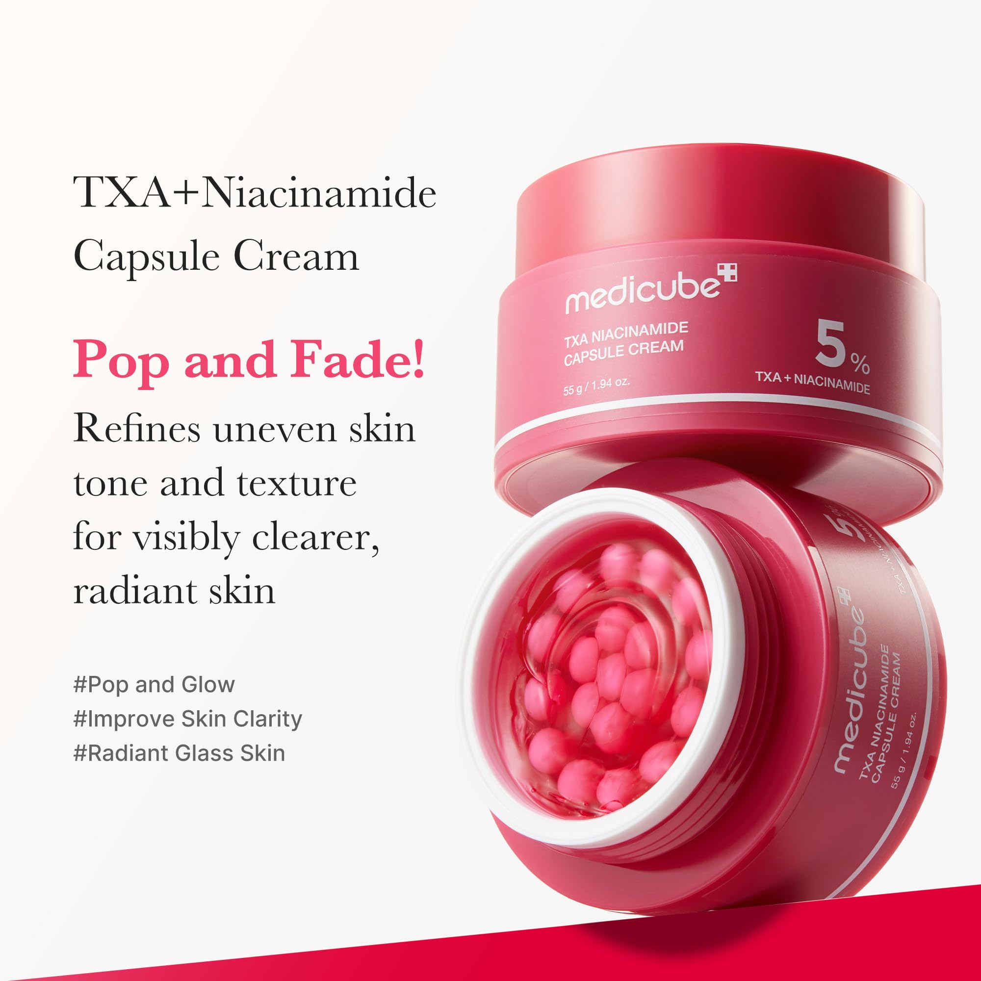 medicube Capsule Cream with Deep Vitamin C | Liposome Vitamin C Golden Capsule for Radiance & Firm-Looking Skin | Hydrating Glow Gel Texture | Korean Skincare, 1.94 oz
