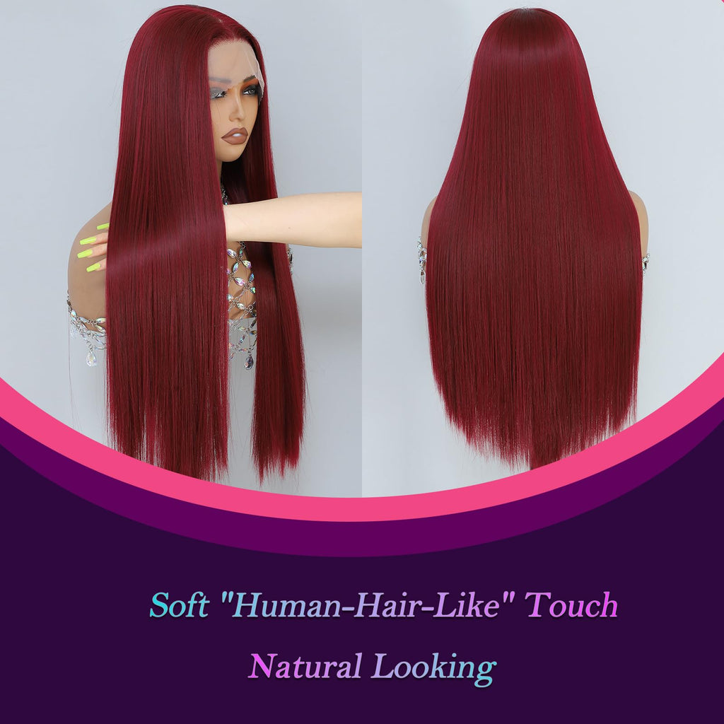 Synthetic Lace Front Wig, Honey Blonde Wig 13x6 Hd Lace Pre-Plucked Long Straight Highlights Glueless Wigs for Black Women 26 Inch Suitable for Everyday Wear