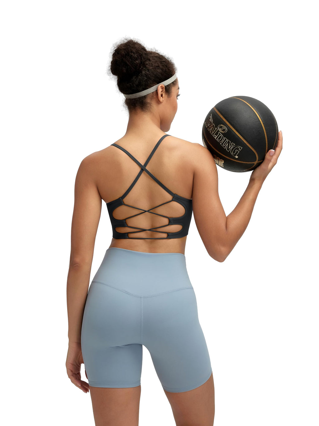 RUNNING GIRL Sports Bras for Women,Sexy Crisscross Back Seamless Supportive Sports Bra Medium Support with Removable Pads