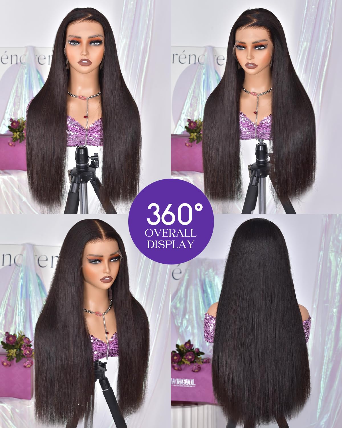 wigcool Hidden Strap Body Wave 360 613 Lace Front Wig Human Hair Glueless Wigs Human hair Pre Plucked Pre Bleached 180% Density Blonde Wig With Drawstring HD Full Lace Human Hair Wigs 20Inch