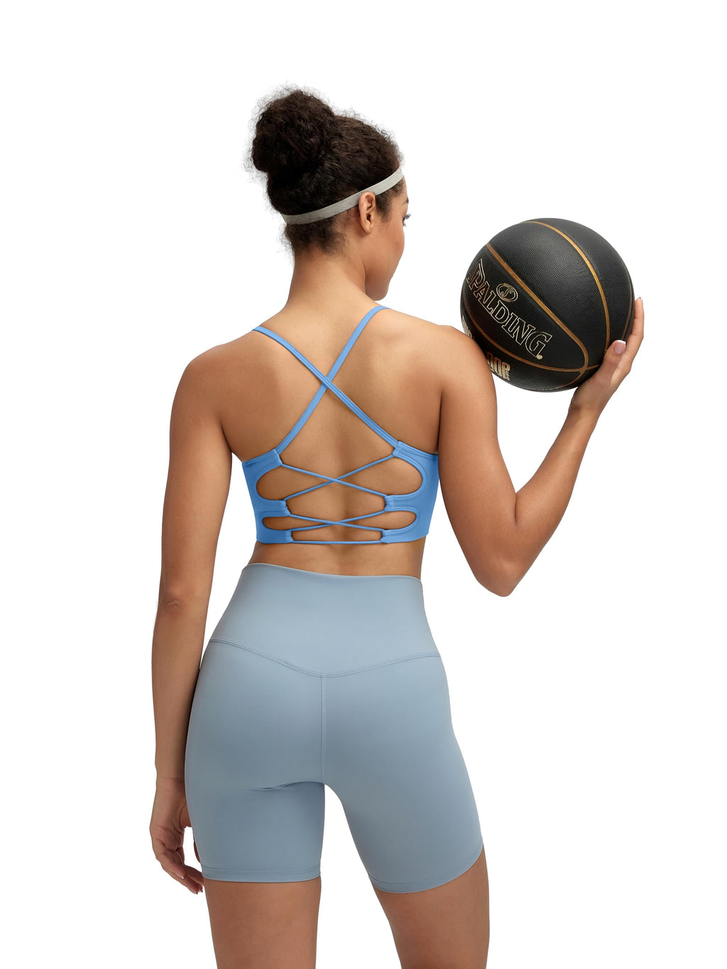 RUNNING GIRL Sports Bras for Women,Sexy Crisscross Back Seamless Supportive Sports Bra Medium Support with Removable Pads
