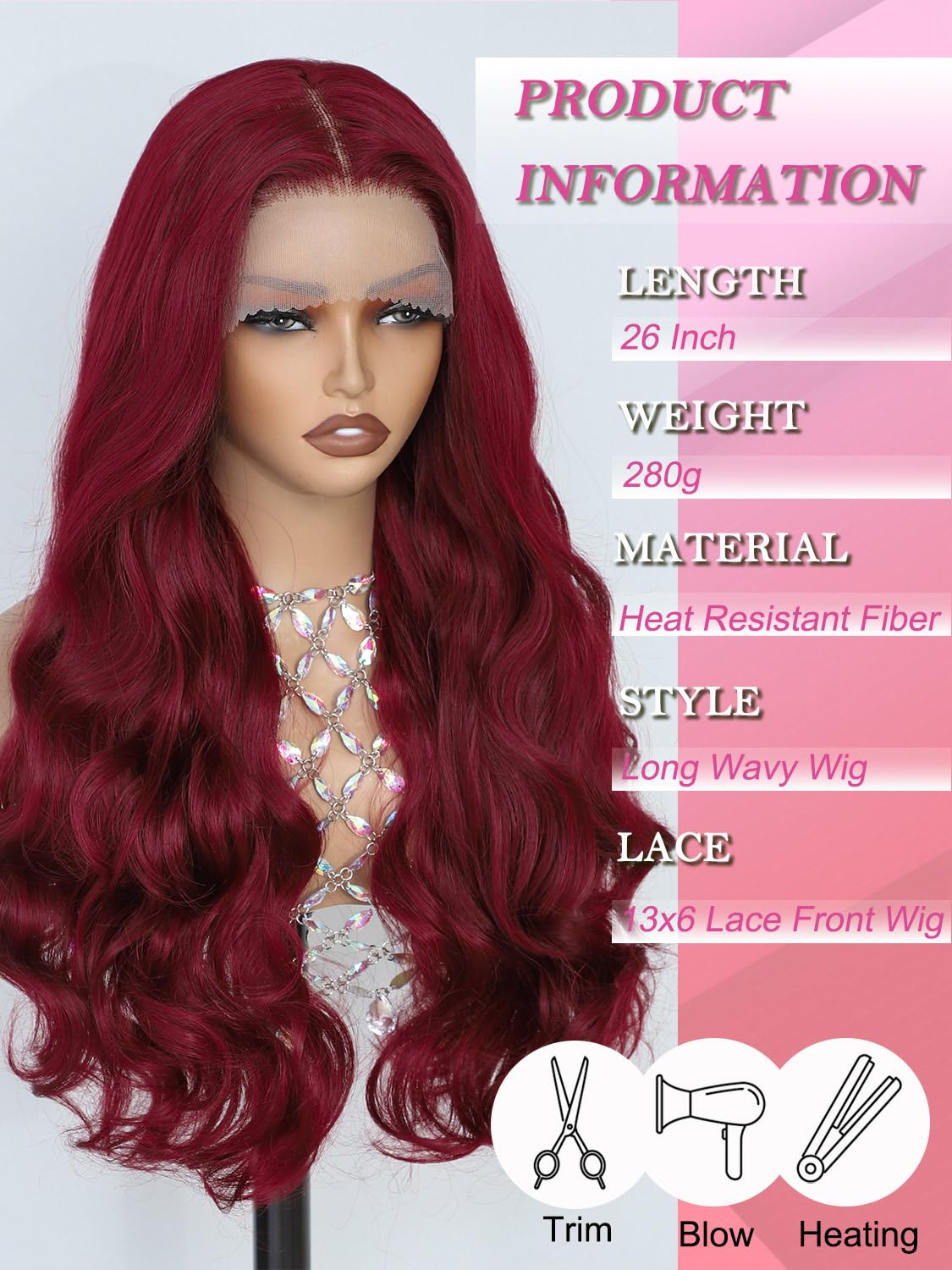 Synthetic Lace Front Wig, Honey Blonde Wig 13x6 Hd Lace Pre-Plucked Long Straight Highlights Glueless Wigs for Black Women 26 Inch Suitable for Everyday Wear