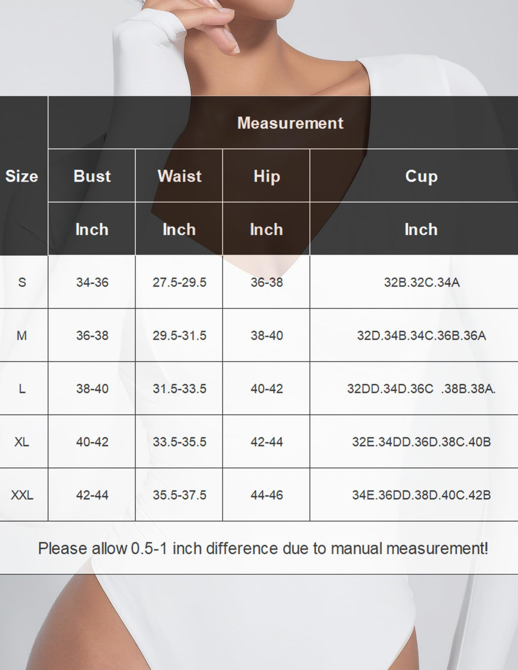 Avidlove Bodysuit for Women Long Sleeve Double Lined Tank Top V Neck Bodysuit Tummy Control Shapewear