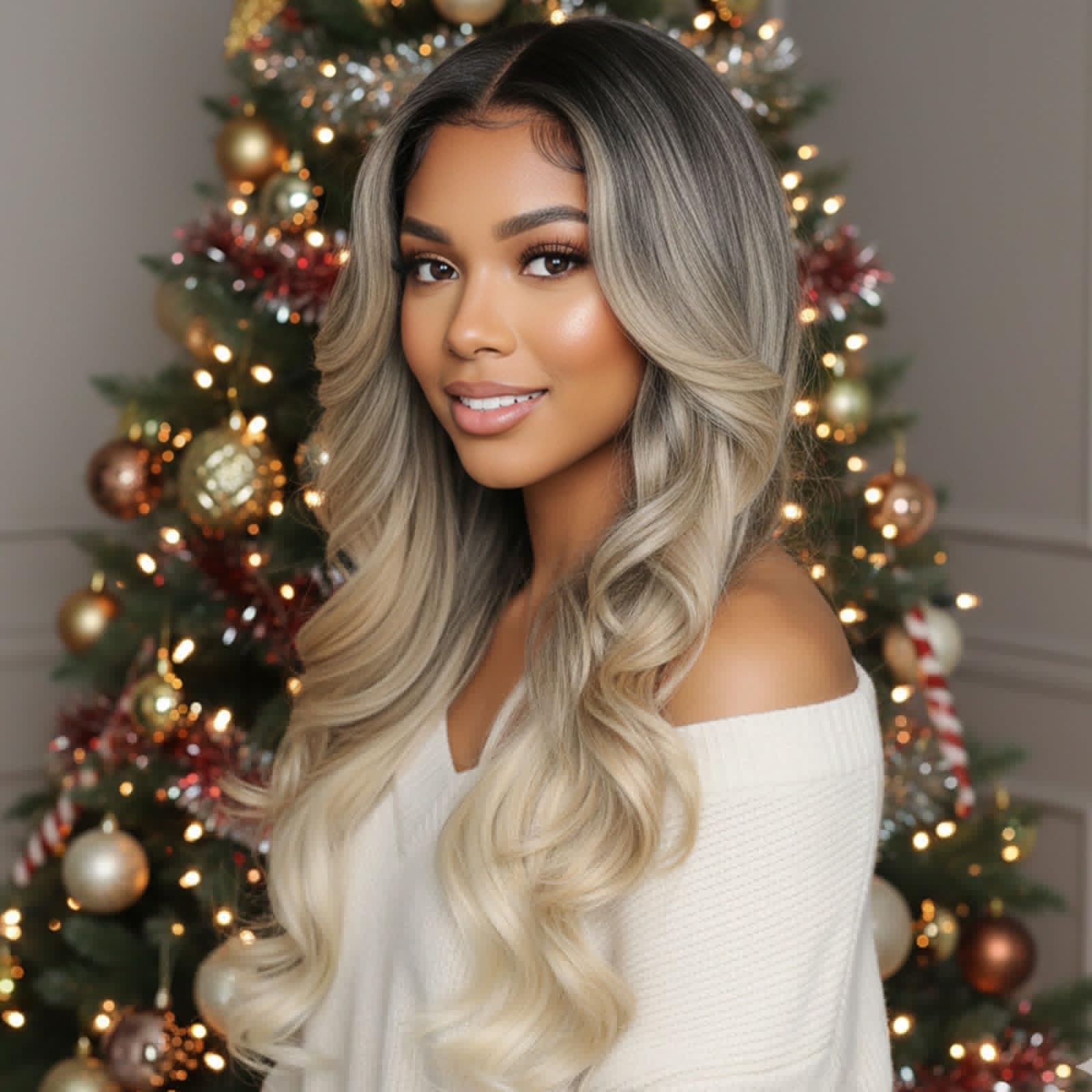 Synthetic Lace Front Wig, Honey Blonde Wig 13x6 Hd Lace Pre-Plucked Long Straight Highlights Glueless Wigs for Black Women 26 Inch Suitable for Everyday Wear
