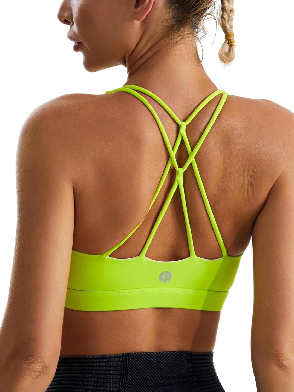 RUNNING GIRL Sports Bras for Women,Padded Sports Bra Tank Top Sexy Crisscross Back High Impact Longline Workout Yoga Bra