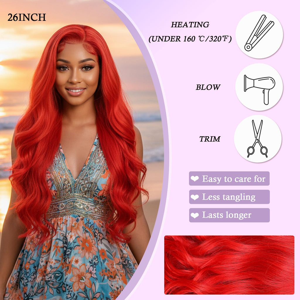 Synthetic Lace Front Wig, Honey Blonde Wig 13x6 Hd Lace Pre-Plucked Long Straight Highlights Glueless Wigs for Black Women 26 Inch Suitable for Everyday Wear