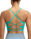 RUNNING GIRL Sports Bras for Women,Sexy Crisscross Back Seamless Supportive Sports Bra Medium Support with Removable Pads