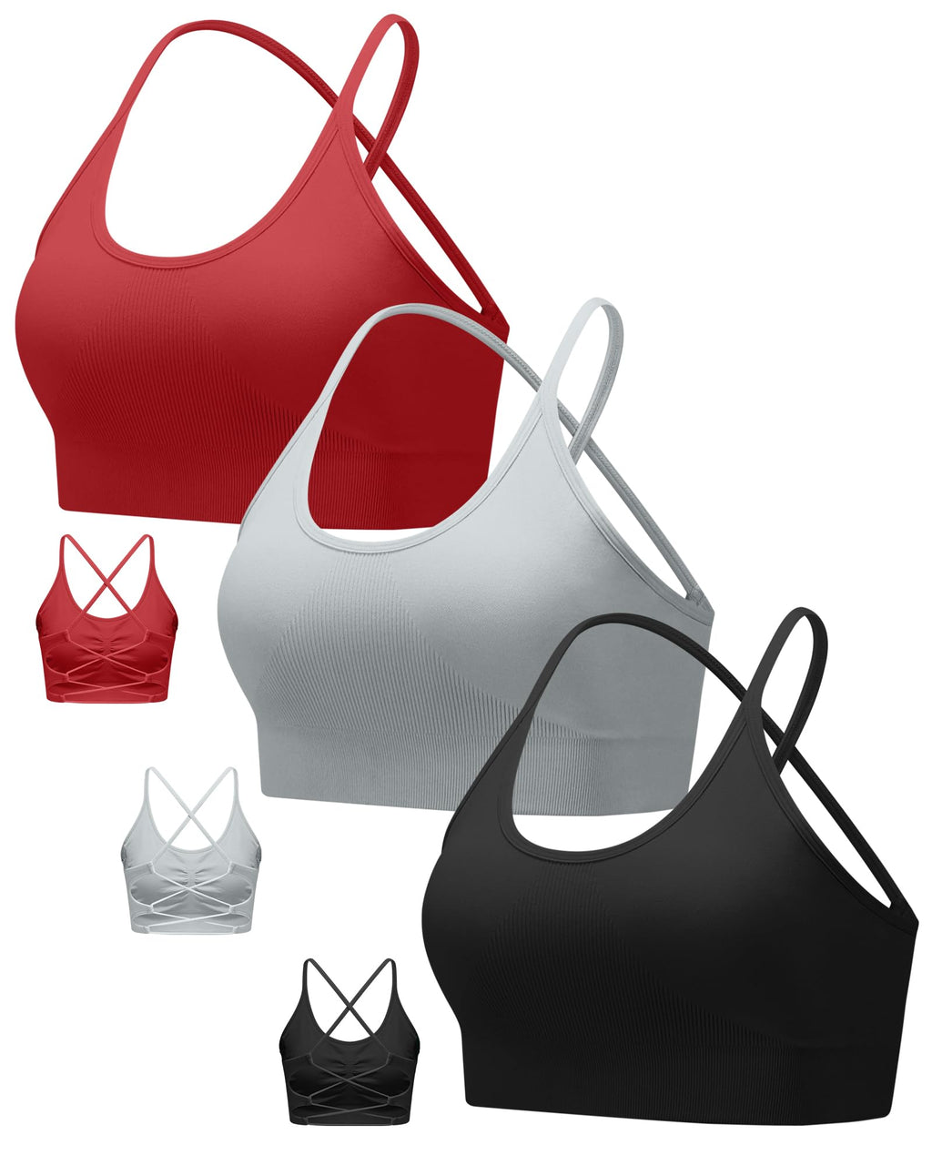 RUNNING GIRL Sports Bras for Women,Sexy Crisscross Back Seamless Supportive Sports Bra Medium Support with Removable Pads