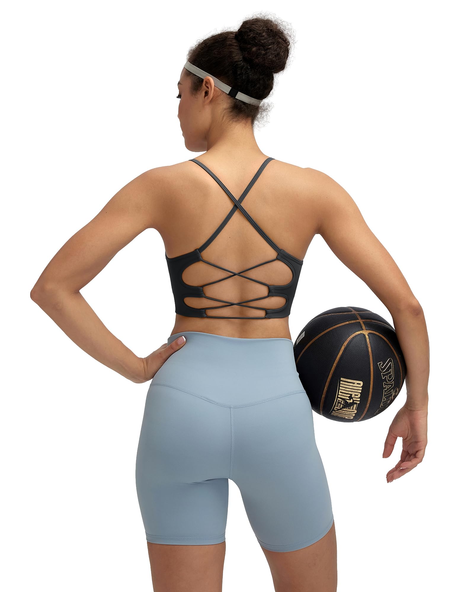 RUNNING GIRL Sports Bras for Women,Sexy Crisscross Back Seamless Supportive Sports Bra Medium Support with Removable Pads