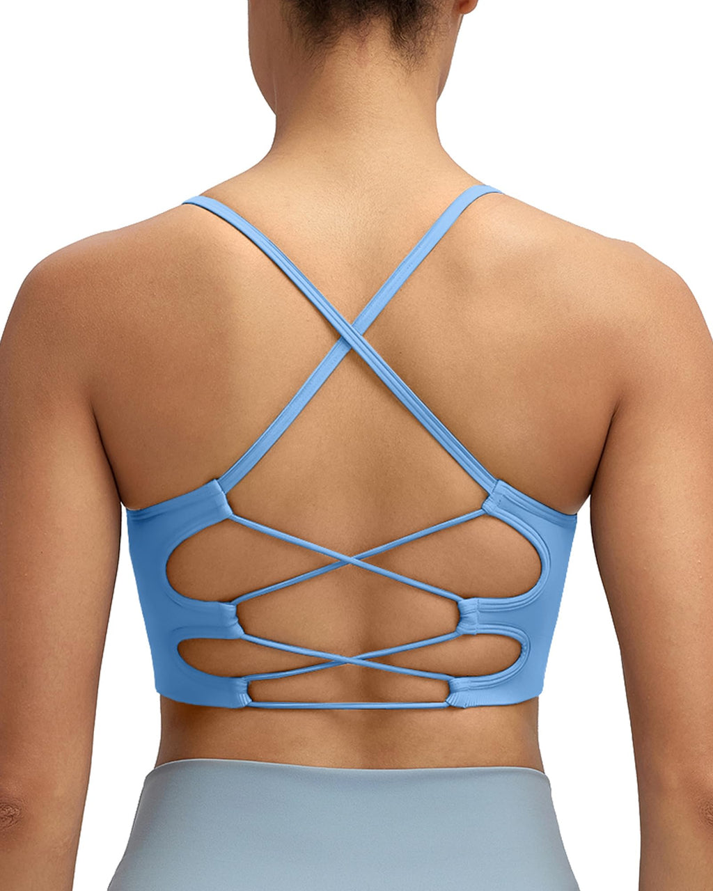 RUNNING GIRL Sports Bras for Women,Sexy Crisscross Back Seamless Supportive Sports Bra Medium Support with Removable Pads