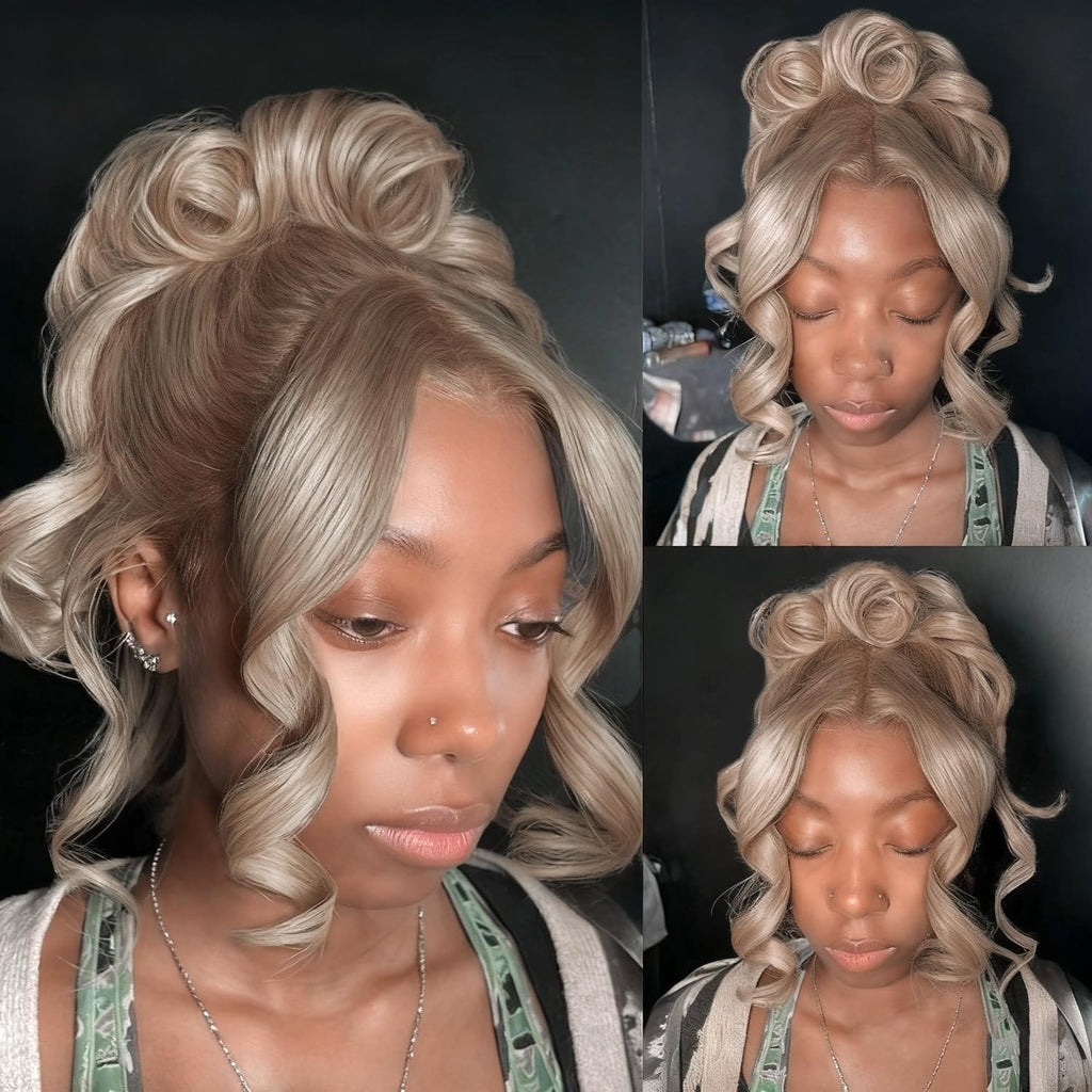 wigcool Hidden Strap Body Wave 360 613 Lace Front Wig Human Hair Glueless Wigs Human hair Pre Plucked Pre Bleached 180% Density Blonde Wig With Drawstring HD Full Lace Human Hair Wigs 20Inch