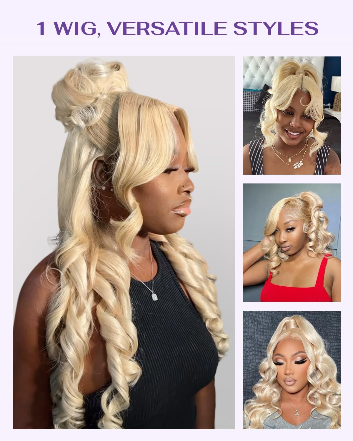 wigcool Hidden Strap Body Wave 360 613 Lace Front Wig Human Hair Glueless Wigs Human hair Pre Plucked Pre Bleached 180% Density Blonde Wig With Drawstring HD Full Lace Human Hair Wigs 20Inch