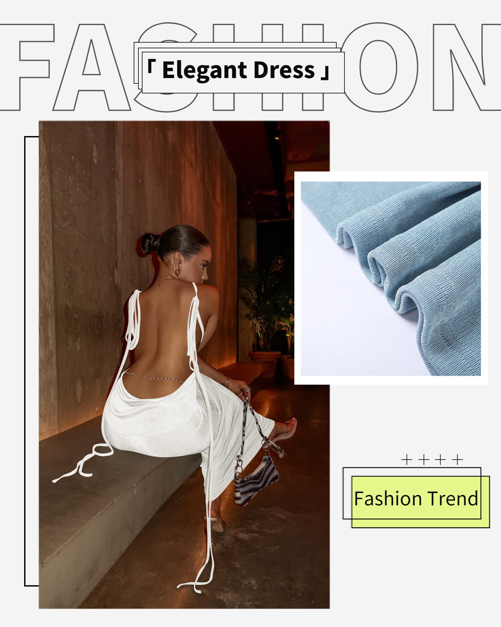 Doweha Women Backless Cowl Neck Cocktail Going Out Dress Halter Slip Long Semi Formal Party 2026 Spring Summer Maxi Dress