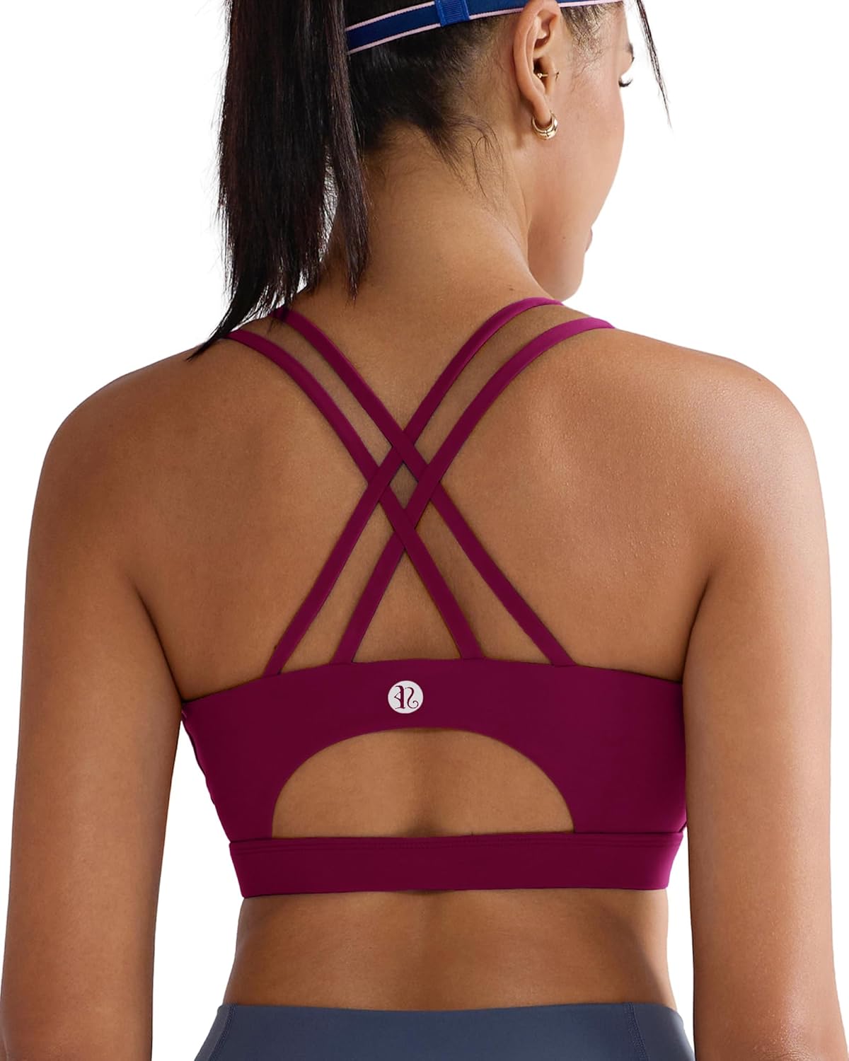 RUNNING GIRL Sports Bras for Women,Padded Sports Bra Tank Top Sexy Crisscross Back High Impact Longline Workout Yoga Bra