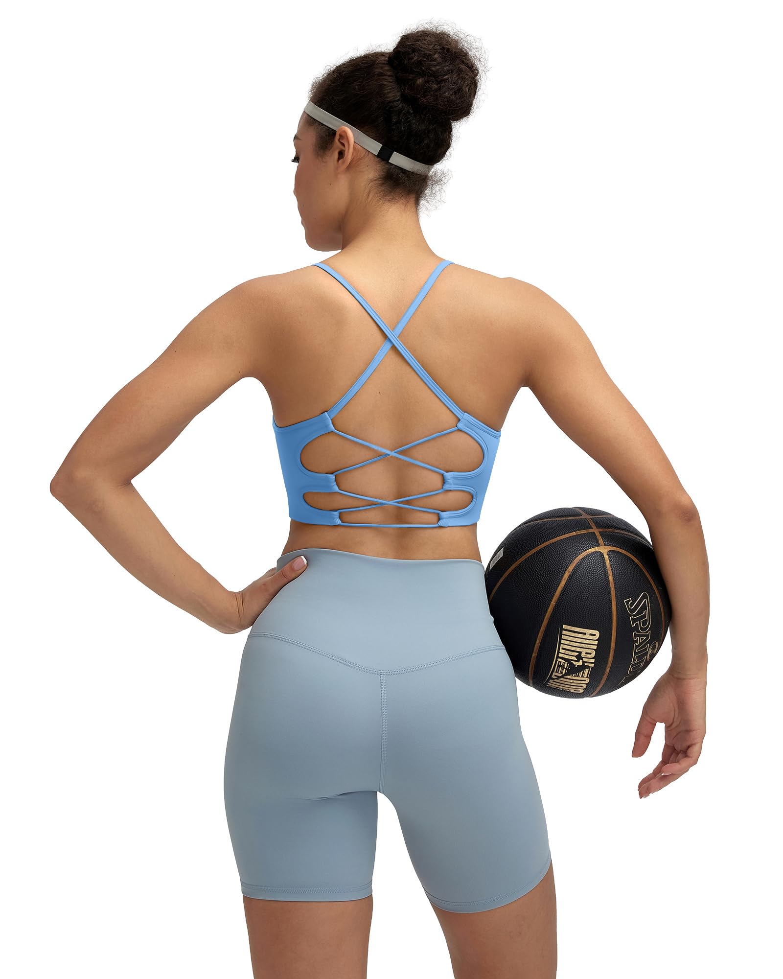 RUNNING GIRL Sports Bras for Women,Sexy Crisscross Back Seamless Supportive Sports Bra Medium Support with Removable Pads