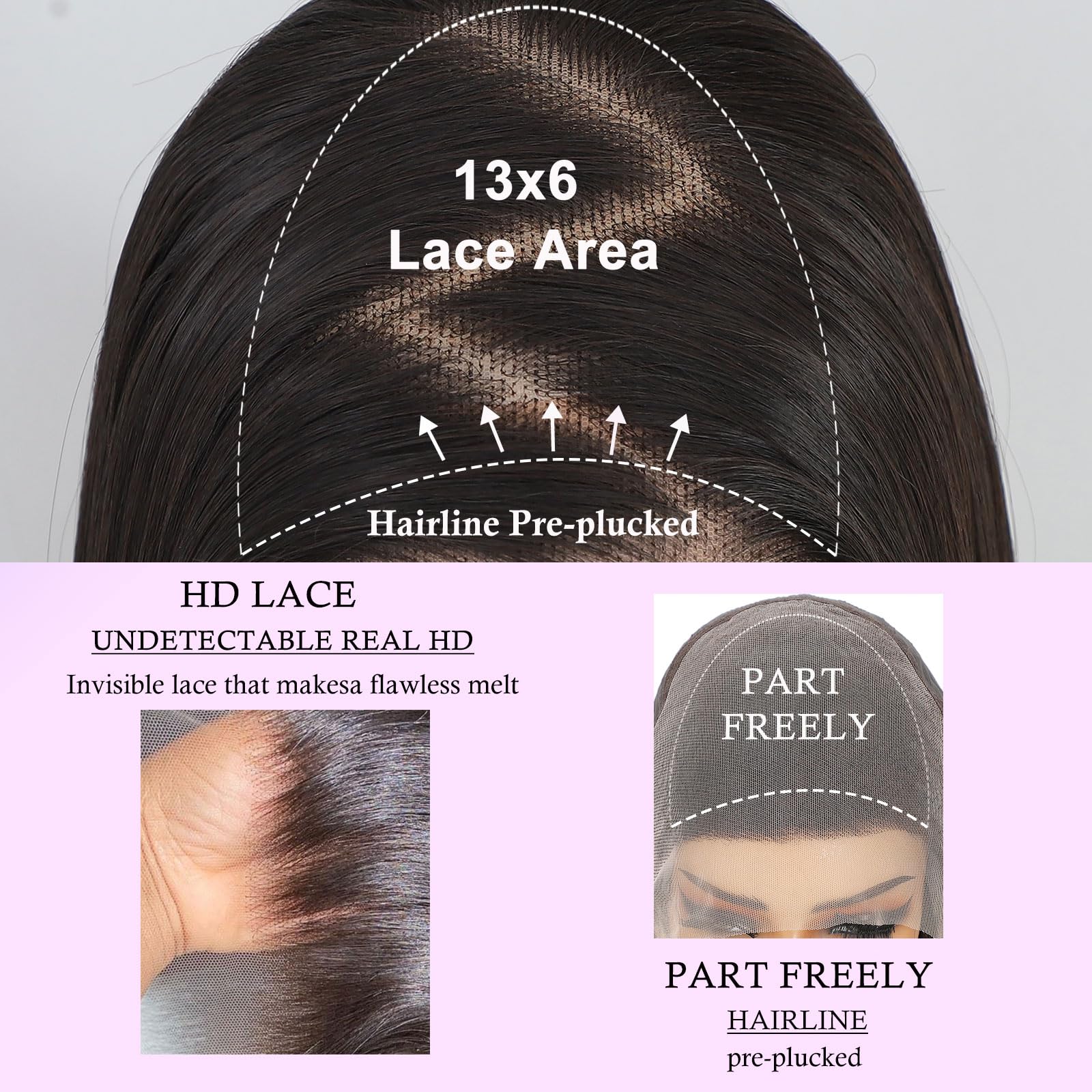 Synthetic Lace Front Wig, Honey Blonde Wig 13x6 Hd Lace Pre-Plucked Long Straight Highlights Glueless Wigs for Black Women 26 Inch Suitable for Everyday Wear