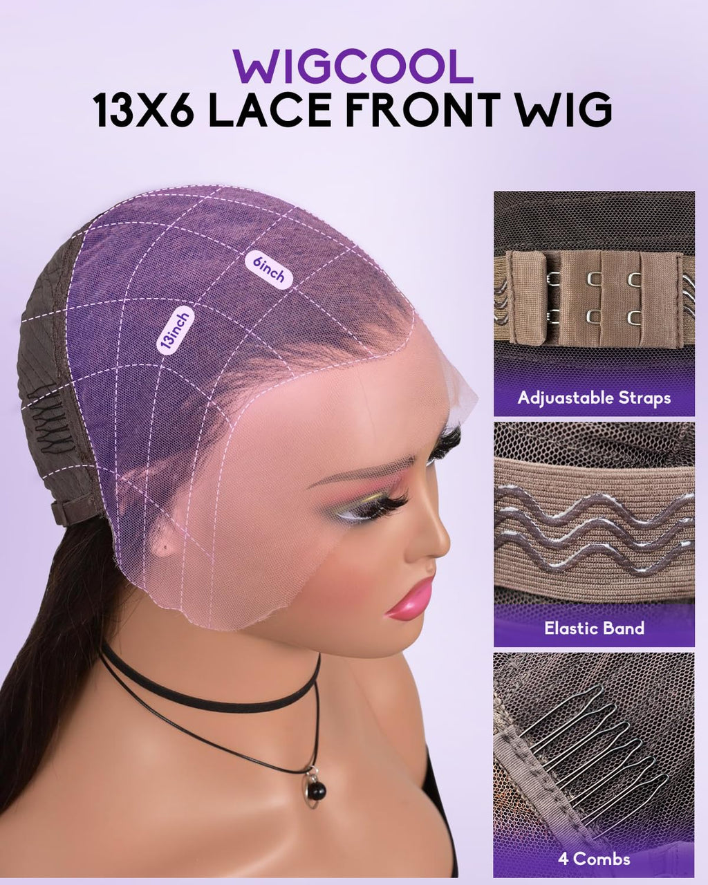 wigcool Hidden Strap Body Wave 360 613 Lace Front Wig Human Hair Glueless Wigs Human hair Pre Plucked Pre Bleached 180% Density Blonde Wig With Drawstring HD Full Lace Human Hair Wigs 20Inch