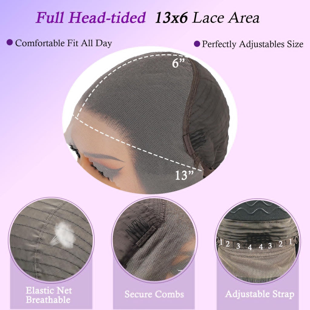 Synthetic Lace Front Wig, Honey Blonde Wig 13x6 Hd Lace Pre-Plucked Long Straight Highlights Glueless Wigs for Black Women 26 Inch Suitable for Everyday Wear
