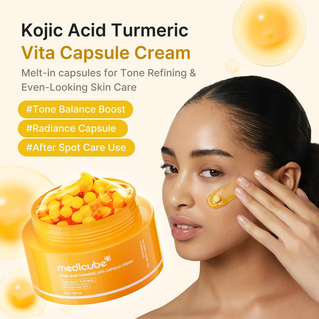 medicube Capsule Cream with Deep Vitamin C | Liposome Vitamin C Golden Capsule for Radiance & Firm-Looking Skin | Hydrating Glow Gel Texture | Korean Skincare, 1.94 oz