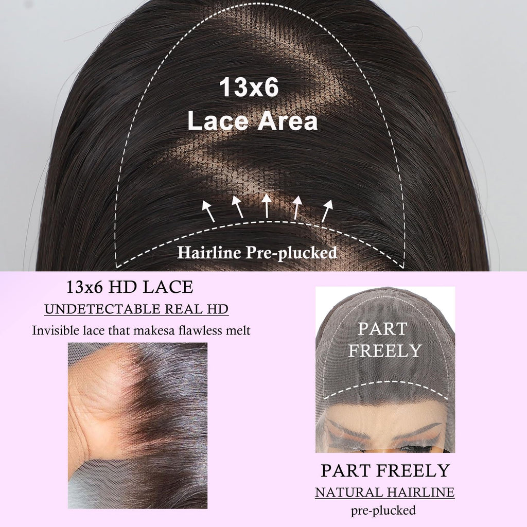 Synthetic Lace Front Wig, Honey Blonde Wig 13x6 Hd Lace Pre-Plucked Long Straight Highlights Glueless Wigs for Black Women 26 Inch Suitable for Everyday Wear