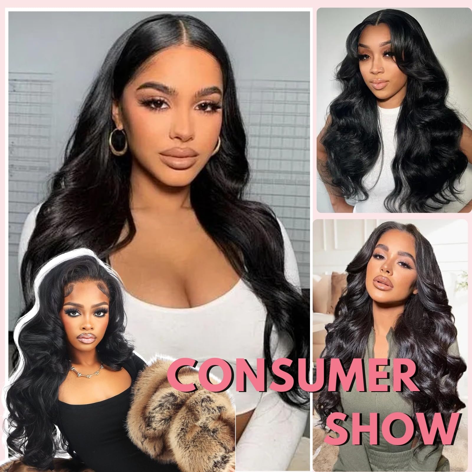 Body Wave Lace Front Wigs Human Hair Pre Plucked HD Lace Frontal Wig for Women Soft Remy 200 Density Brazilian Raw Human Hair Natural Black 24 Inch