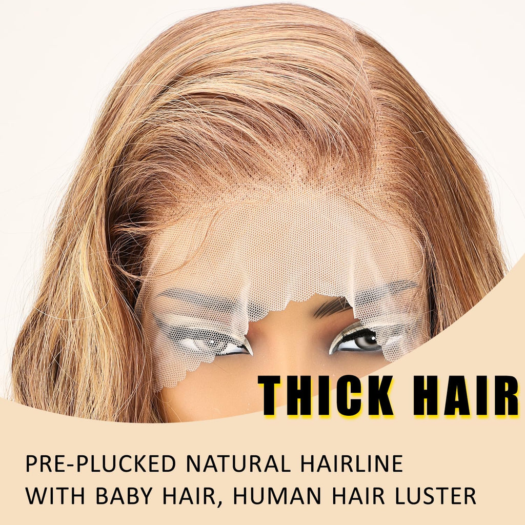SOKU 13x6 Lace Frontal Water Wave Wigs with Baby Hair Natural Black 34 Inch Long Synthetic Hair Pre-plucked Free Part Transparent Swiss Lace Front Wavy Wigs for Women