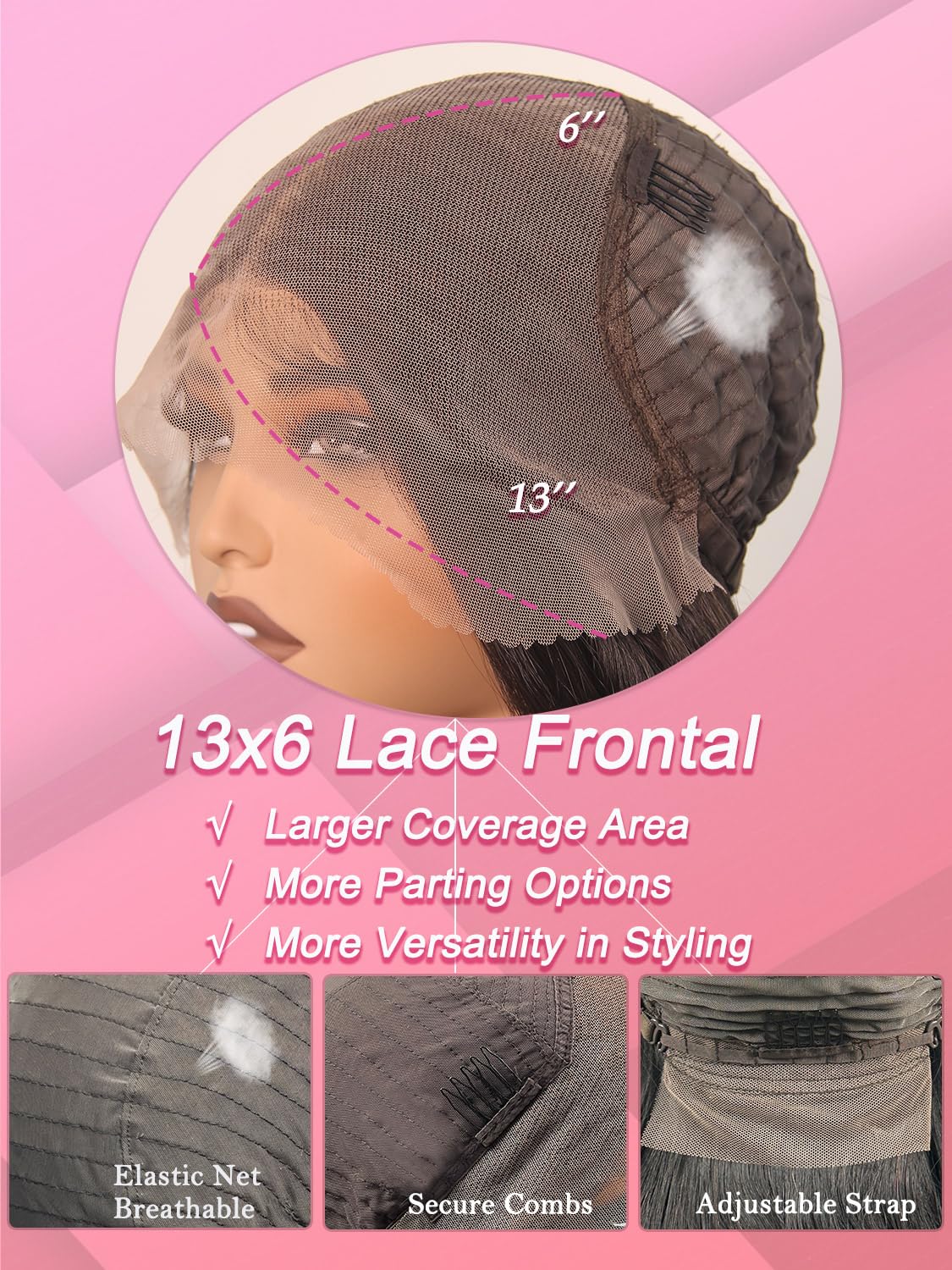 Synthetic Lace Front Wig, Honey Blonde Wig 13x6 Hd Lace Pre-Plucked Long Straight Highlights Glueless Wigs for Black Women 26 Inch Suitable for Everyday Wear