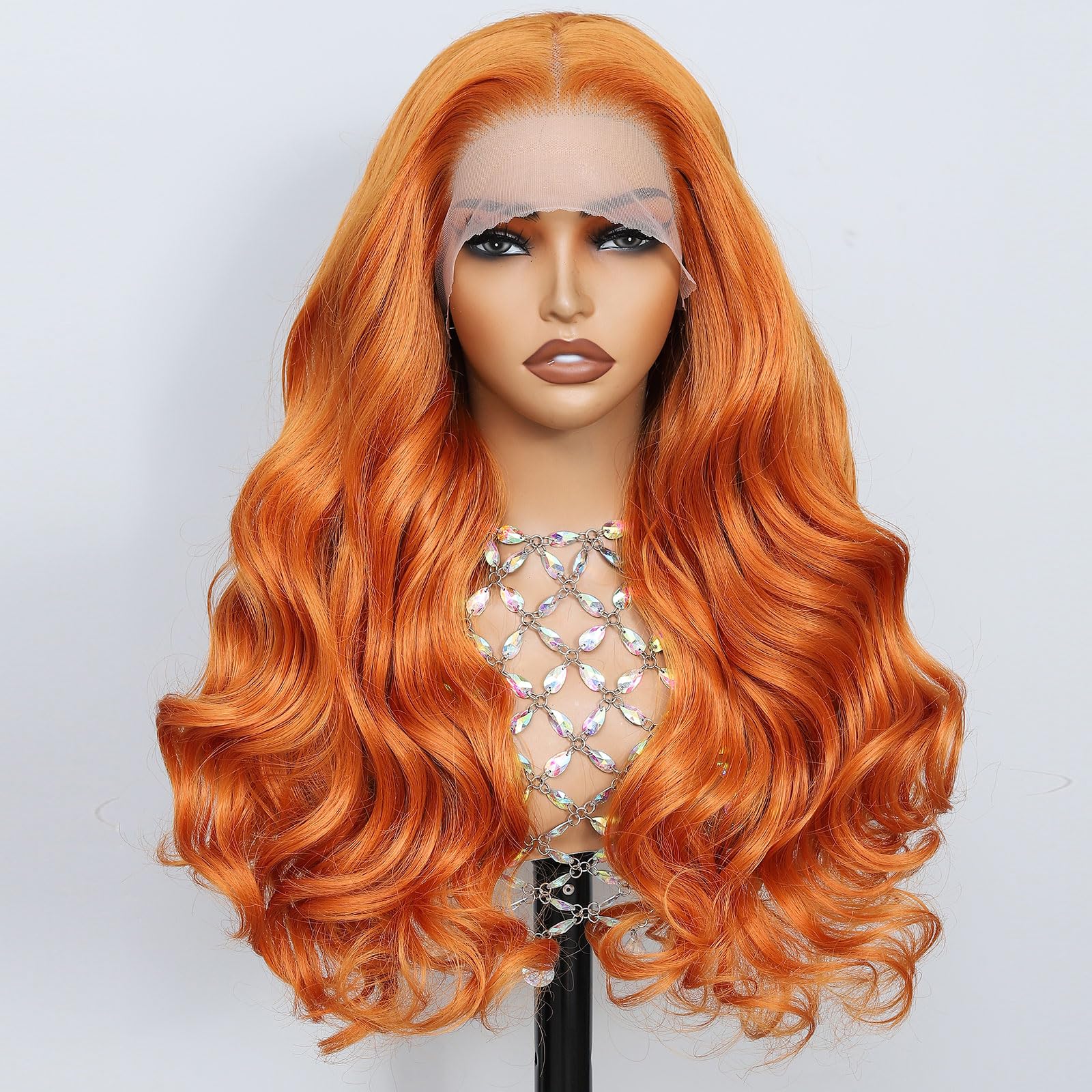 Synthetic Lace Front Wig, Honey Blonde Wig 13x6 Hd Lace Pre-Plucked Long Straight Highlights Glueless Wigs for Black Women 26 Inch Suitable for Everyday Wear