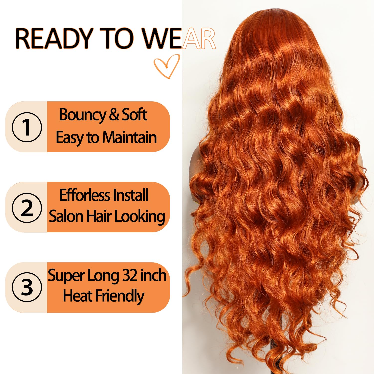 SOKU 13x6 Lace Frontal Water Wave Wigs with Baby Hair Natural Black 34 Inch Long Synthetic Hair Pre-plucked Free Part Transparent Swiss Lace Front Wavy Wigs for Women