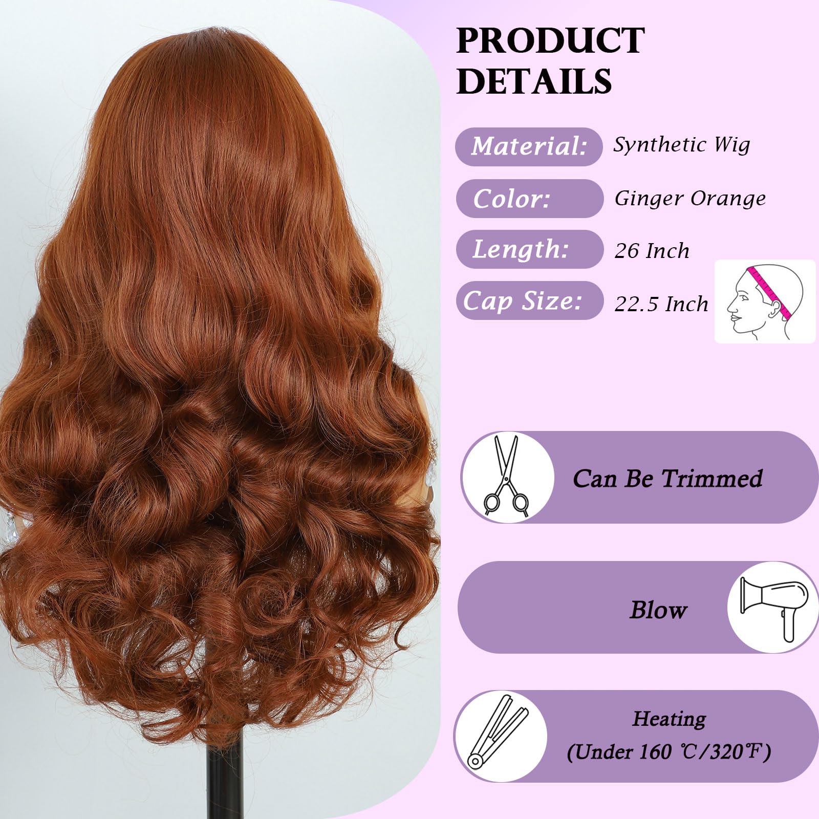 Synthetic Lace Front Wig, Honey Blonde Wig 13x6 Hd Lace Pre-Plucked Long Straight Highlights Glueless Wigs for Black Women 26 Inch Suitable for Everyday Wear