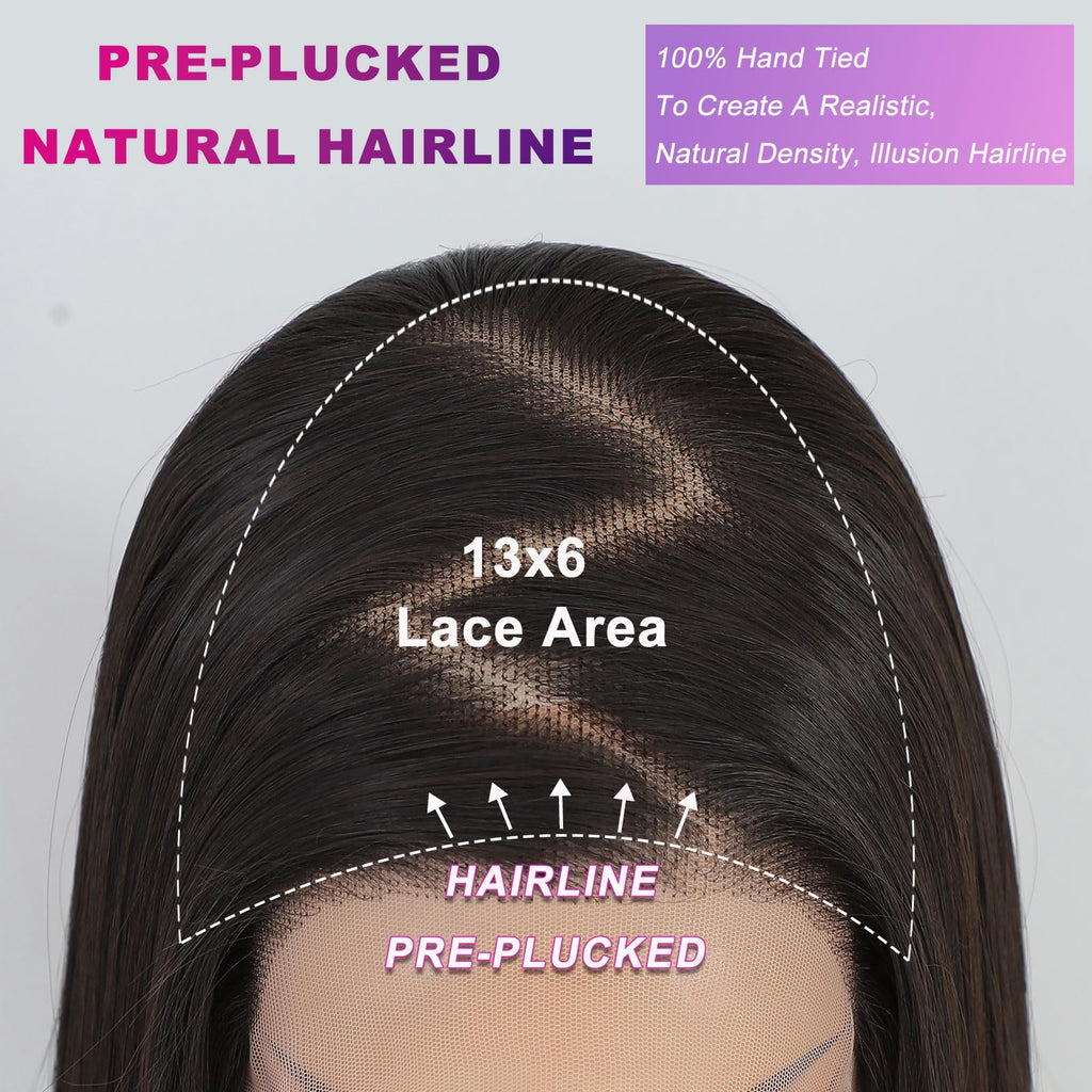 Synthetic Lace Front Wig, Honey Blonde Wig 13x6 Hd Lace Pre-Plucked Long Straight Highlights Glueless Wigs for Black Women 26 Inch Suitable for Everyday Wear